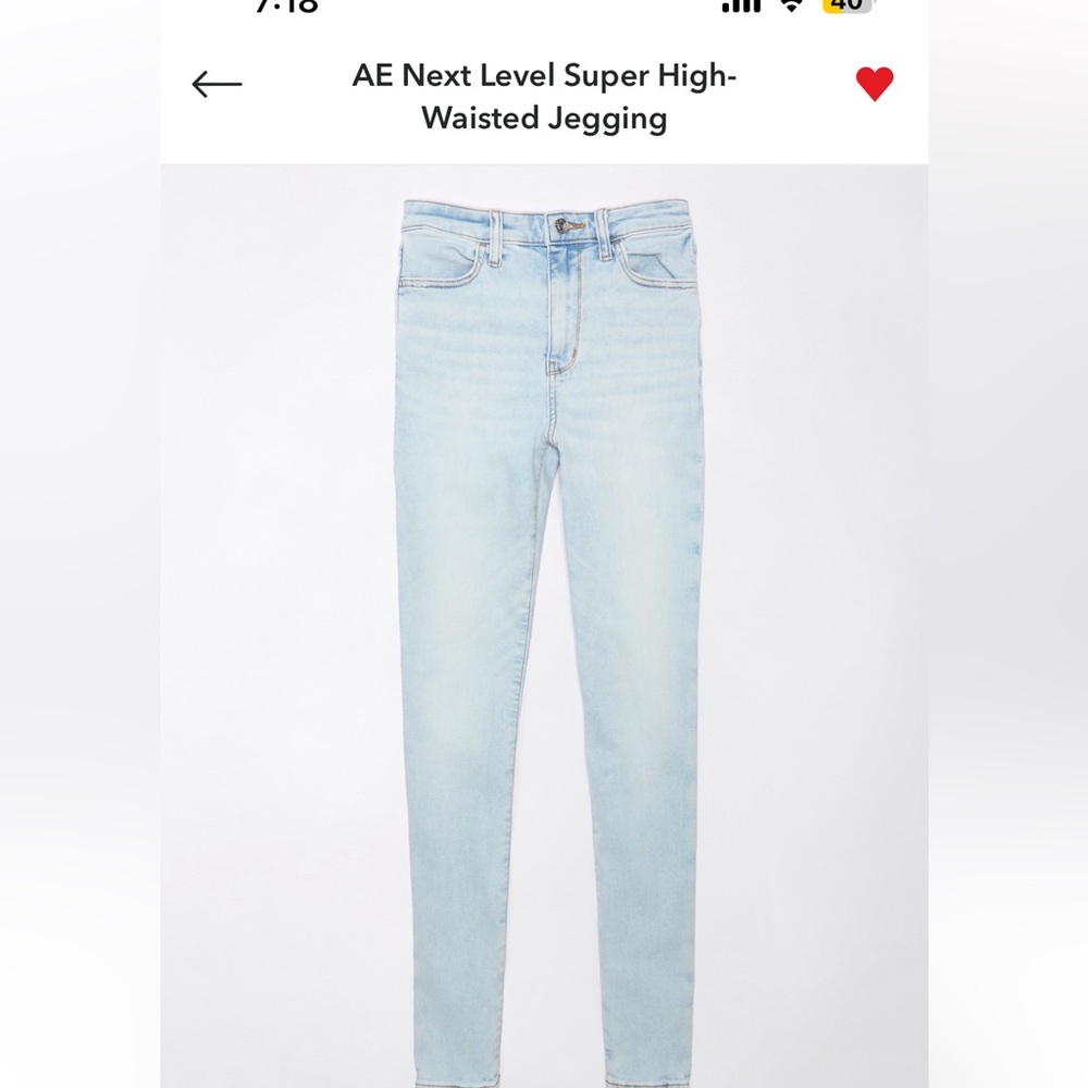American Eagle Outfitters Skinny Jeans Light Wash Jeggings 10L High Waisted - Picture 3 of 9